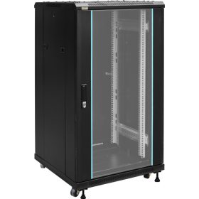   Pulsar ZRS2266 19" 22U 600x600 álló rack szekrény, készre szerelt, fekete