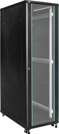 Pulsar ZRS4261 19" 42U 600x1000 álló rack szekrény, készre szerelt, fekete